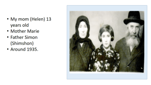 Debbie's mom at age 13, her mom, Marie, and Father, Simon in 1935
